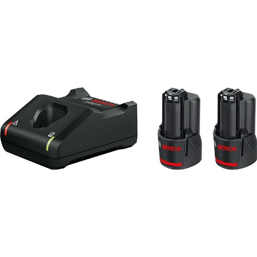 Lader og batteripakke BOSCH 2x12 V 3,0 Ah Li-Ion