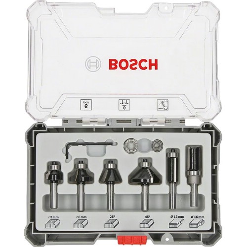 Fresejernsett BOSCH HM 6 deler 8 mm